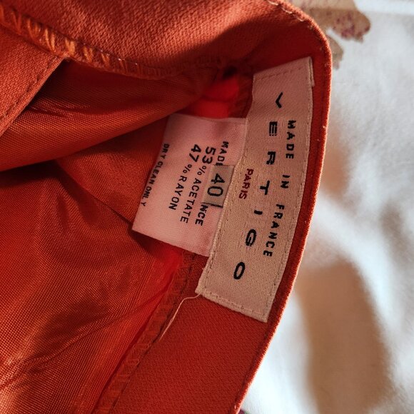 Vertigo Orange Sleeveless Suit, Size EU 40 (US 8) - Picture 4 of 8